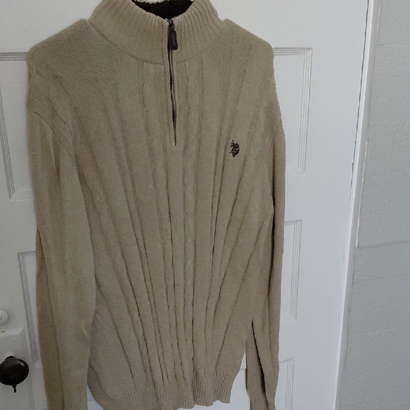 U.S. Polo Assn. Other - U.S. Polo Assn. Men's Tan Zip-Up Sweater